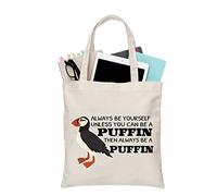 PLITI Bolsa de viaje para amantes de los pájaros, regalo siempre sé tú mismo a menos que puedas ser un frailecillo y luego siempre sé un frailecillo, Can Be Puffin Tgu, medium
