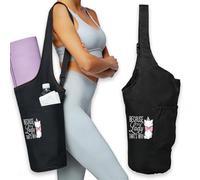 PLITI Bolsas para esterilla de yoga con correa ajustable y bolsillo Because I'm a Lady That's Why Cat Lover Yoga Tote Bag para pilates, gimnasio (Lady why mat bagU)