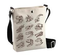 PLITI Bolso cruzado de esqueleto con cabeza de dinosaurio, regalos inspirados en fósiles de dinosaurio, regalos inspirados en dinosaurios, regalos de dinosaurio, Cabeza esqueleto Cbagu, 8×7.5×