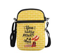 PLITI Bolso cruzado inspirado en la película de fantasía, color rojo rubí, regalo con texto en inglés «You had the power all along» para fanáticos, Power Along Zcbagu