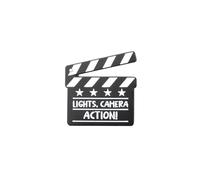 PLITI Broche para director de cine, regalo para cineasta, regalo para hacer películas, regalos, luces, cámara, acción, tablilla, broche para amigo, Medium, Acero inoxidable