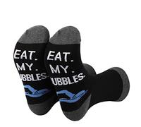 PLITI Calcetines de natación para amantes de la natación, nadador, amante de la piscina, entrenador de natación, regalo de agradecimiento Eat My Bubbles, divertidos 2 pares de calcetines de natación,