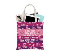 PLITI Cheshire Cat Tote Bag - Bolsa de viaje para fanáticos de los gatos de Cheshire, Path You Take Tgu, medium