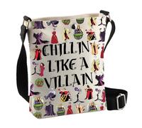 PLITI Chillin' Like a Villain Maléfica Fan Gift Ursula Bandolera Villano Gang Gift Malvada Queen Bag Sea Witch Gift, Como Villain Cbagu, 8×7.5×1.8inches