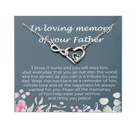 PLITI Collar conmemorativo para padre, regalo de condolencias por la pérdida de padre en memoria amorosa de tu padre con colgante infinito, Medium, Acero inoxidable, Circonia cúbica