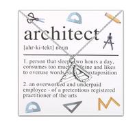 PLITI Collar de arquitectura, regalo de arquitectura, regalo de ingeniero arquitectónico, regalo para estudiantes, regla geométrica, Medium, Acero inoxidable