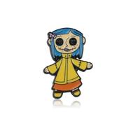 PLITI Coraline Broche Pin Coraline Fan Gift The Secret Door Gift Ghost Mother Fantasy Film Gift Horror Movie Lover Gift, Medium, Acero inoxidable