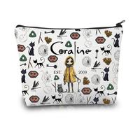PLITI Coraline Fans - Bolsa de maquillaje inspirada en la película de suspenso The Secret Door, regalo inspirado en la madre fantasma, Corali 2009u, moda