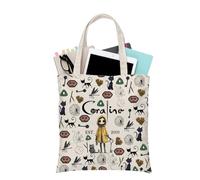 PLITI Coraline Gift Coraline Fan Tote Bag The Secret Door Thriller Movie Regalo Fantasma Madre Mercancía Película Fantasía, Corali 2009 Tgu, medium