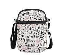 PLITI Coraline Gift Coraline Fans Gift The Secret Door Inspired Gift It's Coraline Not Caroline - Bolsa cruzada de película de terror, No Caroline Zcbagu, 8.26×5.7×0.78inches