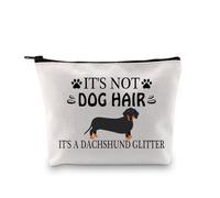 PLITI Dachshund Gifts for Women Dachshund Lovers Makeup Bag It's Not Dog Hair It's a Dachshund Glitter Dachshund Mom Gift, Bagu de pelo de perro salchicha, moda