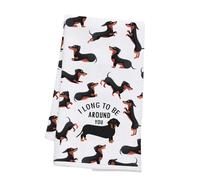 PLITI Dachshund - Toallas de cocina para dueño de perro salchicha, regalo para dueño de perro salchicha, regalo para dueño de perro (largo alrededor de TWU)