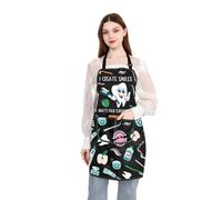 PLITI Delantal de higienista dental con bolsillo para médico dental "I Create Smile What's Your Superpower", Crea una sonrisa APU, M