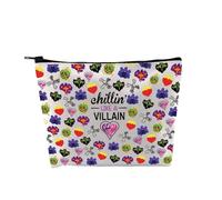 PLITI Descendants Gifts - Bolsa de maquillaje divertida para fanáticos de Descendants Chillin' Like a Villain Evil Queen, bolsa de cosméticos para amigos, Chillin Villaind Bagu, moda