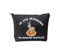 PLITI Divertida Bolsa de Maquillaje Inspirada en la música de Monster and Donkey Fans Gift in The Morning I'm Making Waffles Lover Gift, Morning Waffles Bagblu, Moda