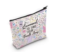 PLITI Divertida bolsa de maquillaje para terapeuta respiratorio, terapeuta respiratorio, regalo RT, neumología, médico, enfermera, graduación, bolsa de cosméticos, Take Breath Away Bagu, moda