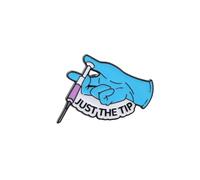 PLITI Divertido regalo de enfermera, asistente médico, regalo de agradecimiento para trabajadores de la salud, regalo de agradecimiento Just The Tip Medical Humor Pin, Medium, Acero inoxidable