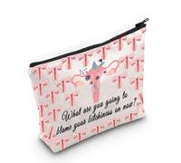 PLITI Divertido regalo de histerectomía, regalo de recuperación de histerectomía, regalo de eliminación de útero, bolsa de maquillaje para mujeres, Blame Bitchiness Bagu, moda