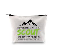 PLITI Divertido regalo Scout Troop Leader Gift Never Mess with a Scout We Know Places Where No One Will Find You Bolsa de maquillaje, Conoce a Scout Bagu, moda