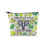 PLITI Divertidos regalos de tenis para mujeres amantes del tenis, regalos para jugadores de tenis, bolsa de maquillaje con lágrimas de la gente que golpeo en tenis, Beat at Tennis Bagu, moda