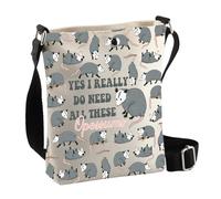PLITI Divertidos regalos de zarigüeya, regalos temáticos de zarigüeya, Yes I Really Do Need All These Opossums Animal Lovers Bolso cruzado, Necesita zarigüeyas Cbagu, 8×7.5×1.8inches