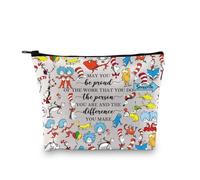 PLITI Dr Seuss Gift Seussical Gift May You Be Proud of The Work You Do Dr Seuss Teacher Apreciation Bolsa de maquillaje, Be Proud Seuss Bagu, moda