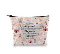 PLITI Dumbo Regalo para mujeres elefante volador regalo May You Be Proud of The Work That You Do The Person You are Dumbo Bolsa de maquillaje, Be Proud Elephant Bagu, moda