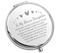 PLITI Espejo compacto para hija, regalo para hija, regalo para mi hija adicional, espejo de bolsillo inspirador de mamá papá (Bonus Daughter Proud CMU)