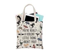 PLITI Fourth Wing - Bolsa de mano con texto en inglés "You're Really A Violent Little Thing", regalo inspirado en FW, regalo para amantes del dragón, regalo para lector de romance, Violent Thing Tgu,