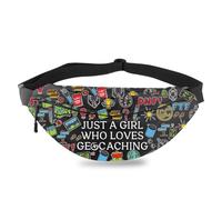 PLITI Geocaching Gift Treasure Hunter Gift Geocache Lover Fanny Pack Funny Geocaching Belt Bag Outdoor Lover Waist Pack, Loves Geocaching Fpu, moda