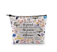 PLITI Gilmore - Bolsa de maquillaje con texto en inglés "May You Be Proud of The Work You Do Funny in Omnia Paratus Luke's Diner", Be Proud Gilmog Bagu, moda