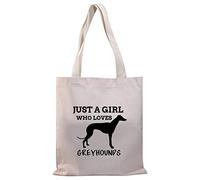 PLITI Greyhound Dog Lover Gifts Greyhound Mom Gift Just a Girl Who Loves Greyhounds Tote Bag, Girl Loves Greyhounds Tg, M