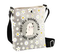 PLITI Invisible Disabilities Not All Disabilities Are Visible Crossbody Bag Chronic Pain Enfermedad Regalos para pacientes, No Disabilities Cbagu, 8×7.5×1.8inches
