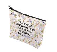PLITI Koala - Bolsa de maquillaje para amantes de los koalas, regalo para mujer, regalo para mujer koala, oso koala, regalo para mamá, regalo para amantes de los animales, bolsa de viaje, Thinking