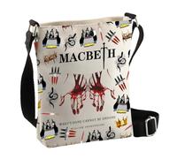 PLITI Lady Macbeth Gift Macbeth Shakespeare Gift Macbeth Quotes Crossbody Bag Shakespeare Fan Gift for Bookish Book Lover, Hecho sin hacer Cbagu, 8×7.5×1.8inches