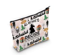 PLITI Lord Rings - Bolsa de maquillaje inspirada en la película All We Have to Decide is What to Do with The Time That is Given Us Lord Rings, All We Decide Bagu, moda