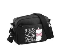 PLITI Marie Aristocats Gift Because I'M A Lady That's Why Marie Cat Lover Crossbody Bag Marie Ladies Gift Magic Kingdom Gift, Porque Lady Cbblu, 24.5*8*18 cm