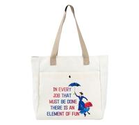 PLITI Mary Movie Gifts Mary - Bolso de mano musical con texto en inglés "In Every Job That Must Be Done There Is An Element Of Fun Mary Fans", In Every Job Tbu, Medium