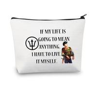 PLITI Percy Fan Gift If My Life is Going to Mean Anything - Bolsa de maquillaje Pegasus Zeus Gift Percy Merch Bookish Gift, My Life is Myselfu, moda
