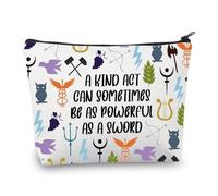 PLITI Percy Fan Gift Pegasus Zeus Gift Camp Half Blood Gift Percy Merch Bookish - Bolsa de maquillaje para amantes de la novela de terror, Potente espadú, moda