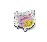PLITI Pin de solapa esmaltado para intestinos, regalo gastroenterólogo, cirugía de colon, regalo de recuperación de proctología, enfermedades digestivas, Medium, Acero inoxidable