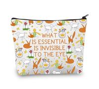 PLITI Prince - Bolsa de Maquillaje para Amantes de los Libros, Regalo para Amantes de los Libros Lo Esencial es Invisible a la Vista, Regalo para los fanáticos del príncipe, Invisible para