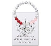 PLITI Pulsera de dragón con texto en inglés "You're Really A Violent Little Thing" para amantes de los libros de fantasía, M, Acero inoxidable, No es una piedra preciosa