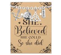 PLITI Pulsera inspirada en la película Brave Merida, regalo inspirador para fanáticos de la princesa Mérida con texto en inglés "She Believed She Could So She Did", Medium, Acero inoxidable