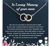 PLITI Regalo conmemorativo para la pérdida de mamá madre Condolencia regalo en memoria amorosa de tu mamá joyería círculo doble entrelazado collar, M, Acero inoxidable, Sin gemas.