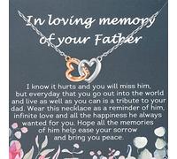 PLITI Regalo conmemorativo para la pérdida del duelo del padre, regalo en la memoria amorosa de tu padre, collar de corazón entrelazado, M, Acero inoxidable, No es una piedra preciosa