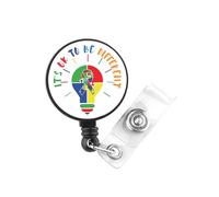 PLITI Regalo de concienciación sobre el autismo, regalo para el síndrome de Asperger, con texto en inglés "It's Ok to Be Different Autism", carrete de insignia para enfermera, médico (Be Different