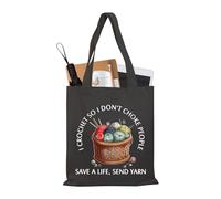 PLITI Regalo de ganchillo para amantes del ganchillo, regalo de punto I Crochet So I Don't Choke People Save A Life Send Bolsa de hilo, Crochet So Yarn Tgblu, medium