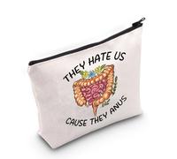 PLITI Regalo de gastroenterología, regalo de gastroenterólogo, bolsa de maquillaje para médico o enfermera, Hate Anus Bagu, moda