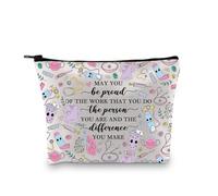 PLITI Regalo de terapeuta respiratorio, regalo de graduación para terapia respiratoria, regalo de terapia pulmonar, regalo RCP RT Care Week Gift RT bolsa de maquillaje, Be Proud Rt Bagu, moda